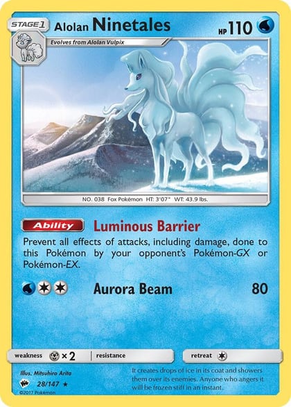 Alolan Ninetales, SM - Burning Shadows 28/147