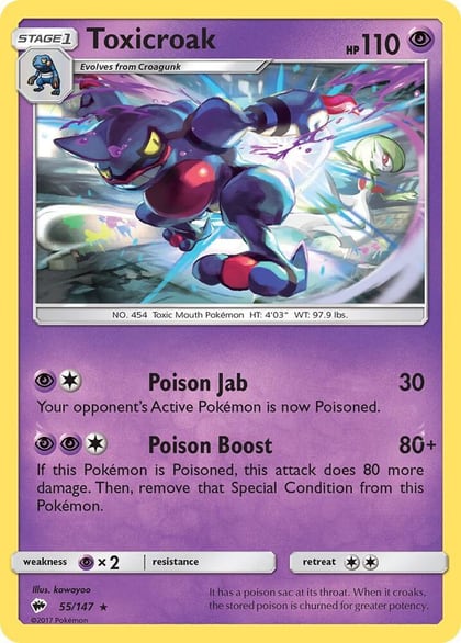 Toxicroak, SM - Burning Shadows 55/147
