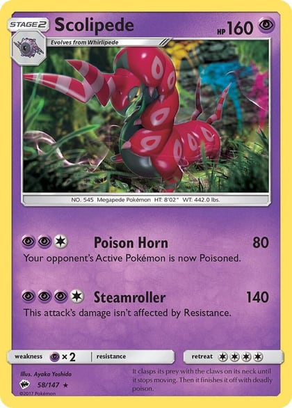 Scolipede, SM - Burning Shadows 58/147