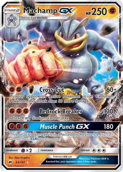 Machamp GX, SM - Burning Shadows 64/147