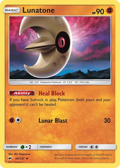 Lunatone, SM - Burning Shadows 68/147