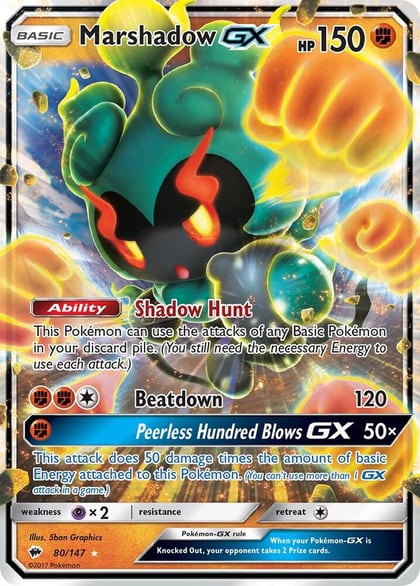 Marshadow GX, SM - Burning Shadows 80/147