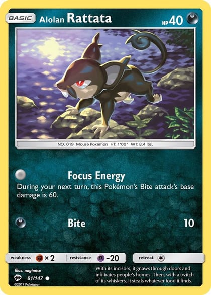 Alolan Rattata, SM - Burning Shadows 81/147