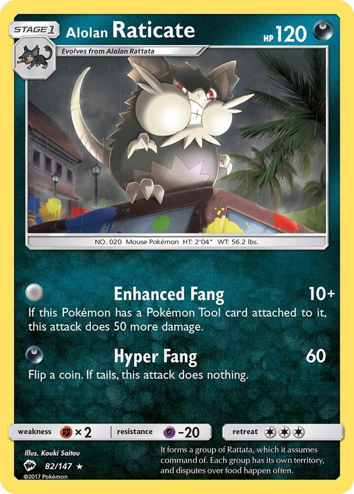 Alolan Raticate, SM - Burning Shadows 82/147