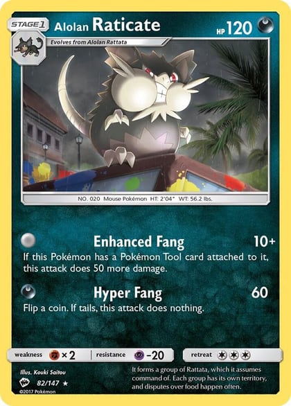 Alolan Raticate, SM - Burning Shadows 82/147