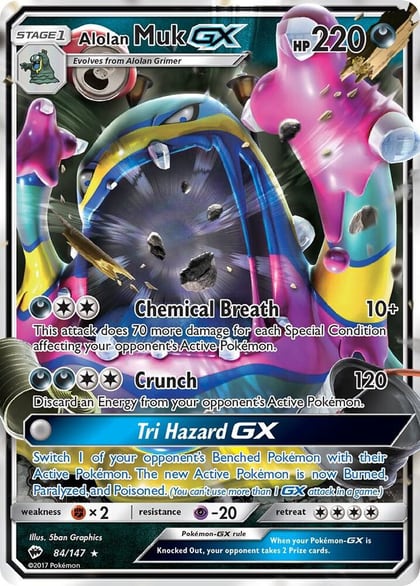 Alolan Muk GX, SM - Burning Shadows 84/147