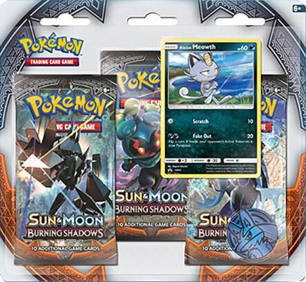 Burning Shadows 3 Pack Blister [Alolan Meowth], SM - Burning Shadows P136599