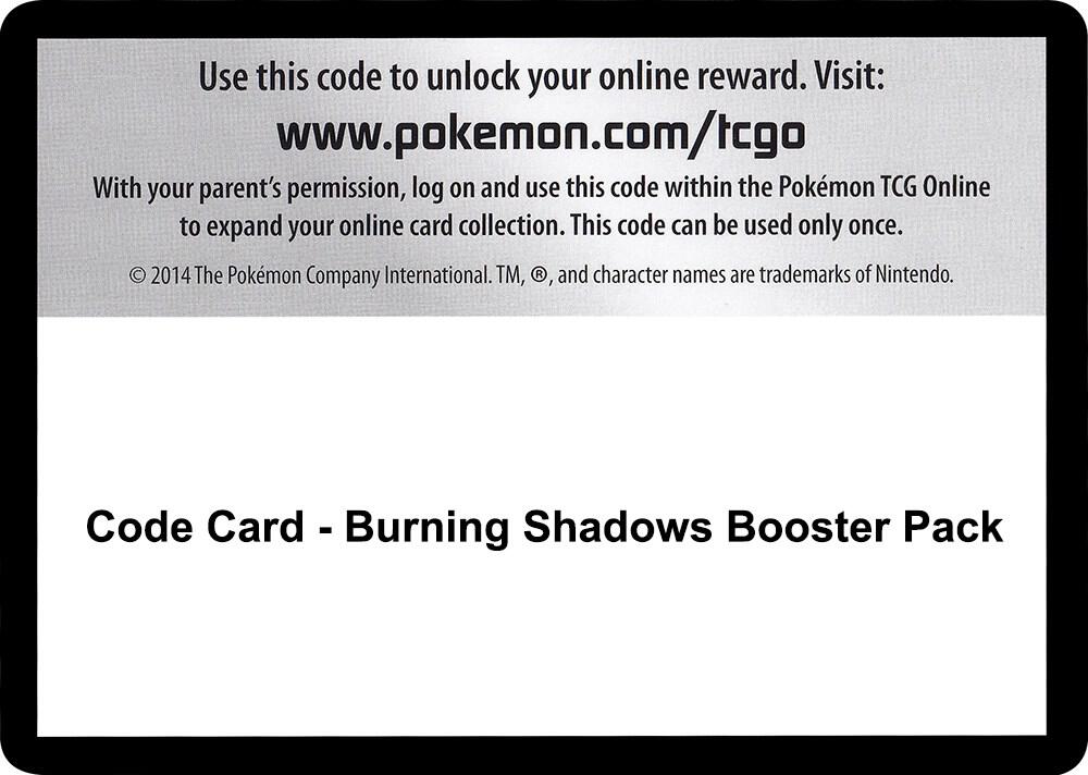 Code Card - Burning Shadows Booster Pack, SM - Burning Shadows P257529