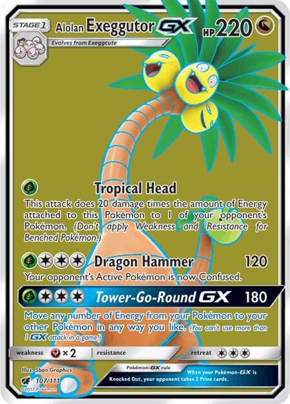 Alolan Exeggutor GX (Full Art), SM - Crimson Invasion 107/111