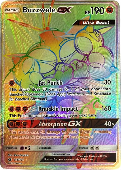 Buzzwole GX (Secret), SM - Crimson Invasion 115/111