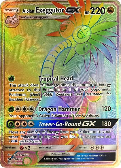 Alolan Exeggutor GX (Secret), SM - Crimson Invasion 118/111