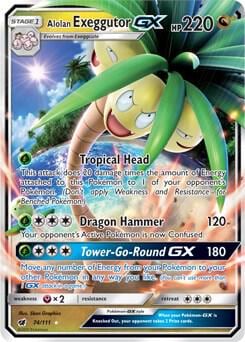 Alolan Exeggutor GX, SM - Crimson Invasion 74/111
