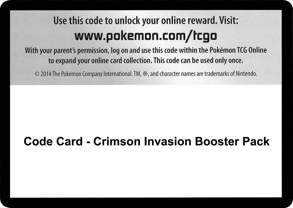 Code Card - Crimson Invasion Booster Pack, SM - Crimson Invasion P257520