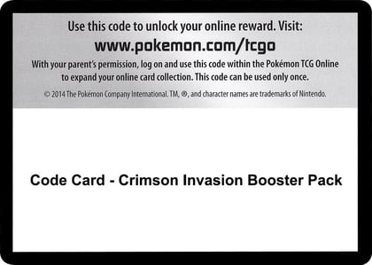 Code Card - Crimson Invasion Booster Pack, SM - Crimson Invasion P257520
