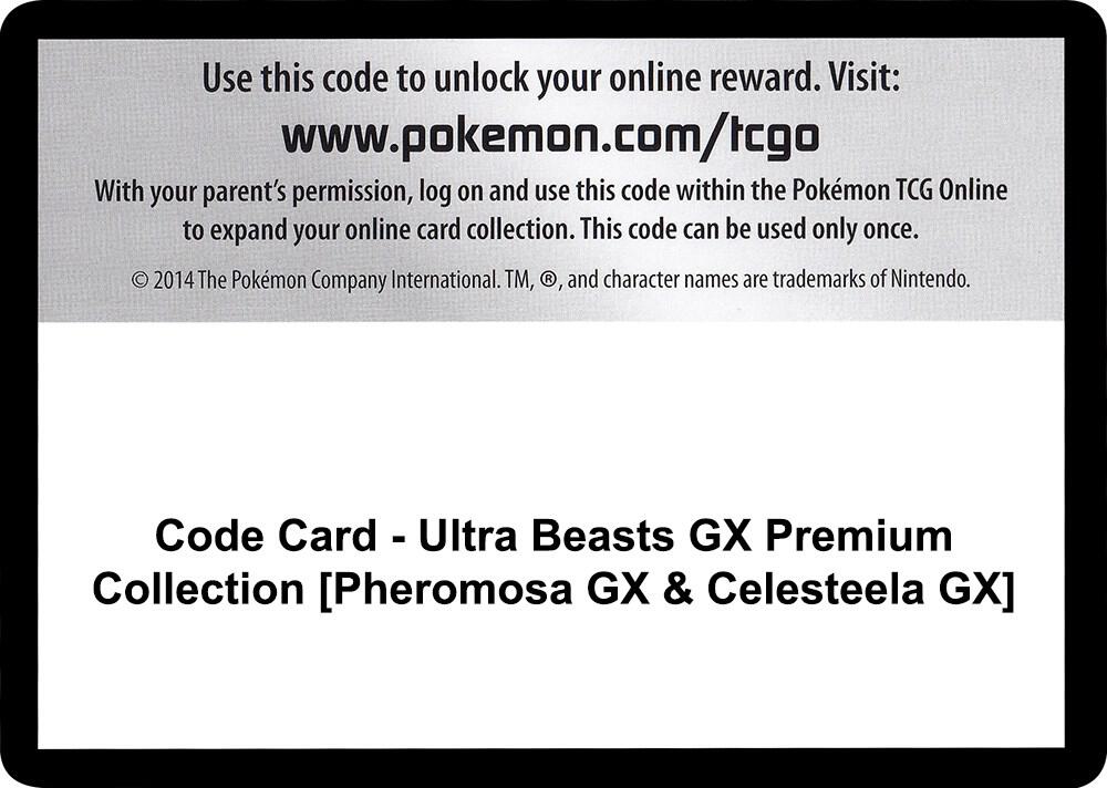 Code Card - Ultra Beasts GX Premium Collection [Pheromosa GX & Celesteela GX], SM - Crimson Invasion P257549