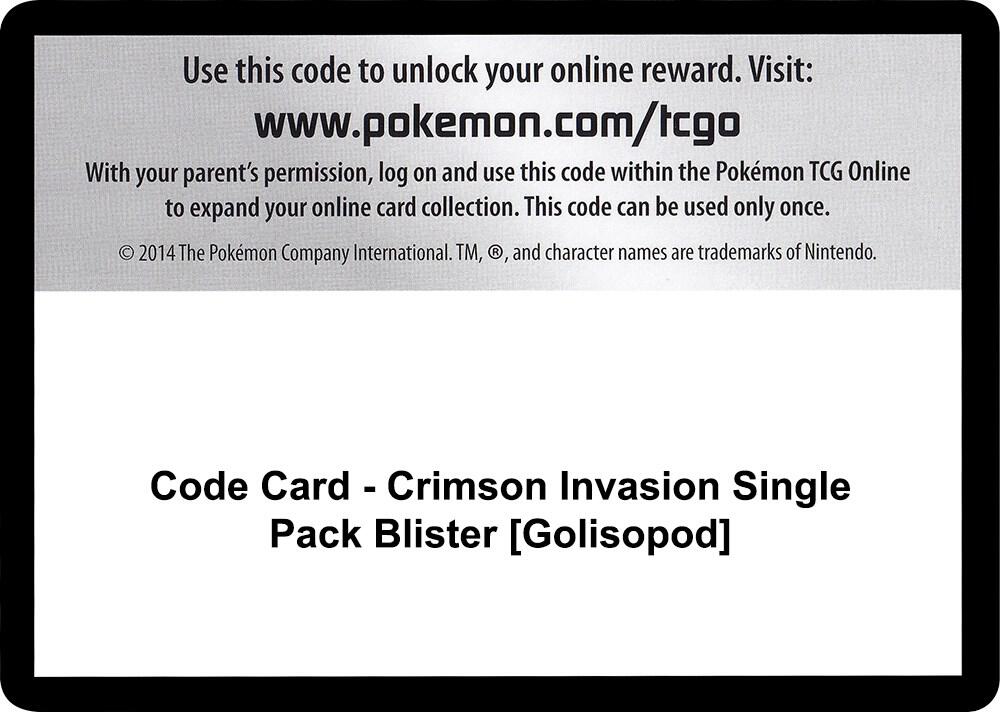 Code Card - Crimson Invasion Single Pack Blister [Golisopod], SM - Crimson Invasion P266459