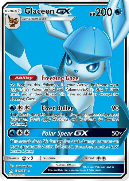 Glaceon GX (Full Art), SM - Ultra Prism 141/156