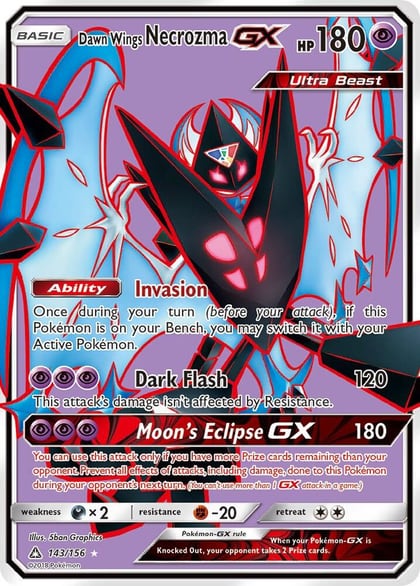 Dawn Wings Necrozma GX (Full Art), SM - Ultra Prism 143/156