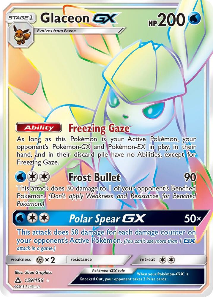 Glaceon GX (Secret Rare), SM - Ultra Prism 159/156