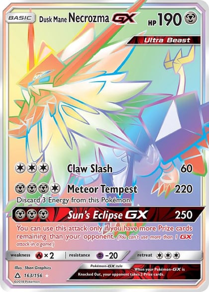 Dusk Mane Necrozma GX (Secret Rare), SM - Ultra Prism 163/156