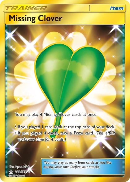 Missing Clover (Secret Rare), SM - Ultra Prism 168/156
