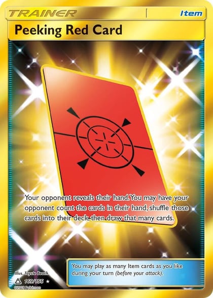 Peeking Red Card (Secret Rare), SM - Ultra Prism 169/156