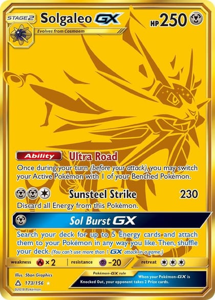 Solgaleo GX (Secret Rare), SM - Ultra Prism 173/156
