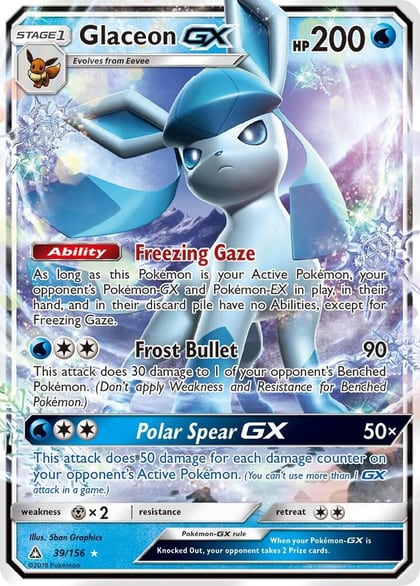 Glaceon GX, SM - Ultra Prism 39/156