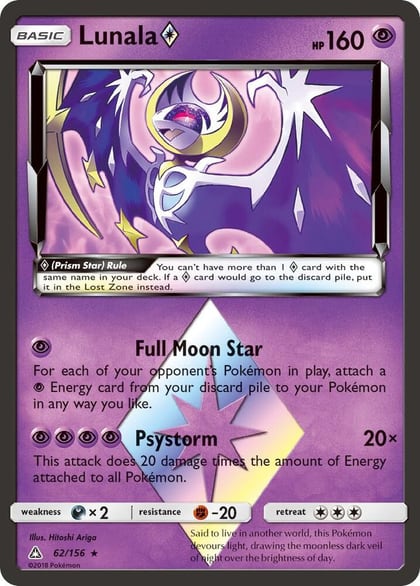 Lunala Prism Star, SM - Ultra Prism 62/156