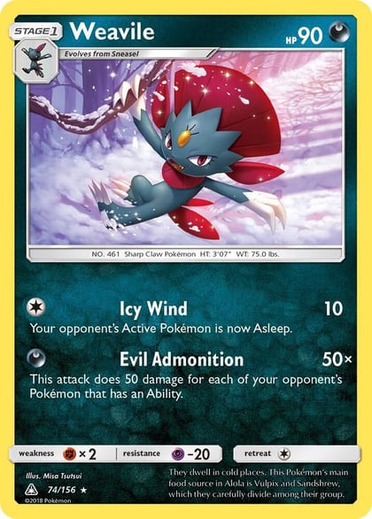 Weavile, SM - Ultra Prism 74/156