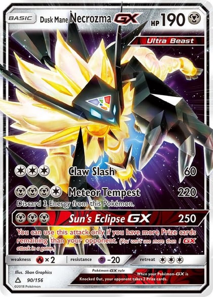 Dusk Mane Necrozma GX, SM - Ultra Prism 90/156
