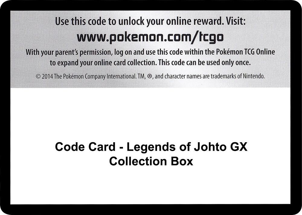 Code Card - Legends of Johto GX Collection Box, SM - Ultra Prism P266496