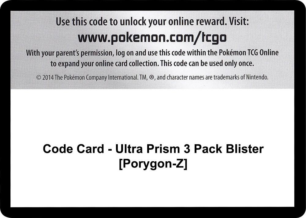 Code Card - Ultra Prism 3 Pack Blister [Porygon-Z], SM - Ultra Prism P266564