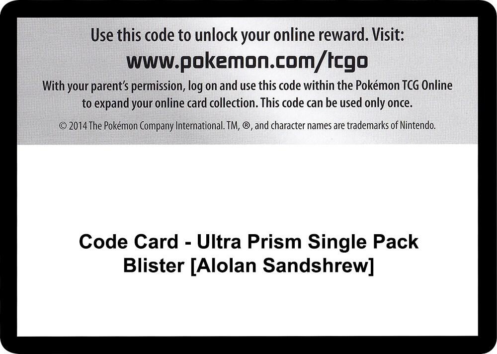 Code Card - Ultra Prism Single Pack Blister [Alolan Sandshrew], SM - Ultra Prism P266567
