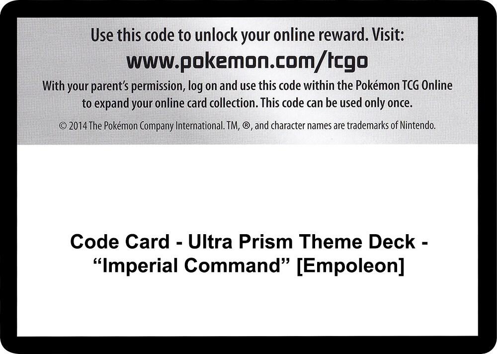 Code Card - Ultra Prism Theme Deck - "Imperial Command" [Empoleon], SM - Ultra Prism P266569