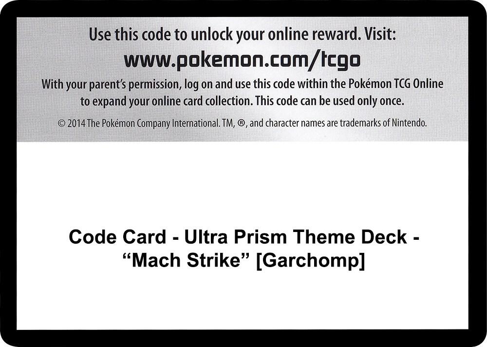 Code Card - Ultra Prism Theme Deck - "Mach Strike" [Garchomp], SM - Ultra Prism P266570