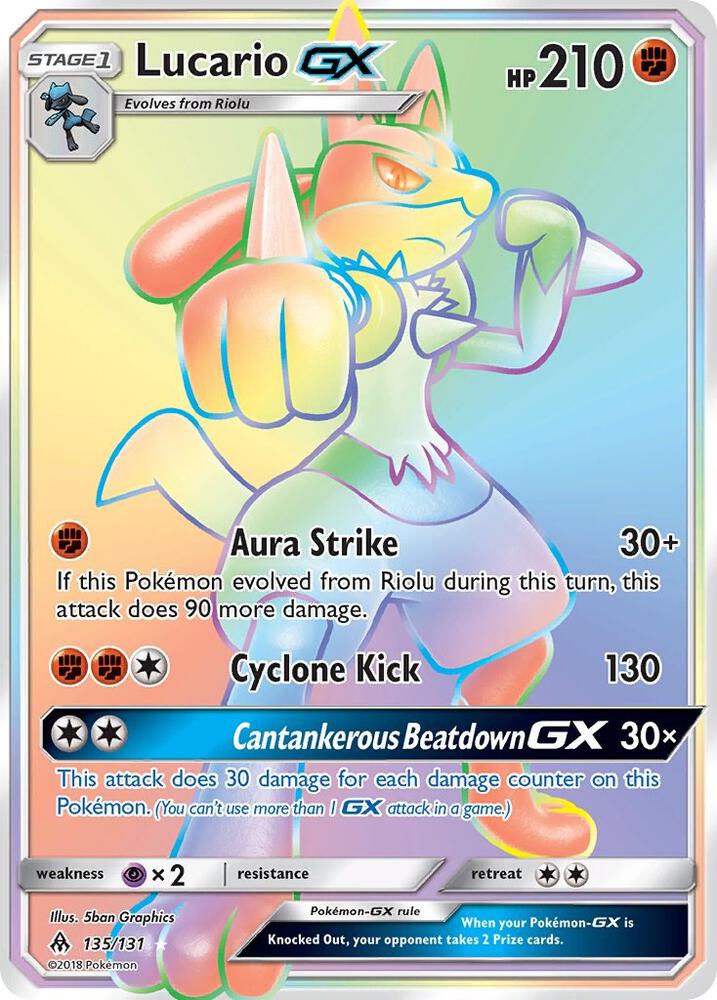 Lucario GX (Secret), SM - Forbidden Light 135/131
