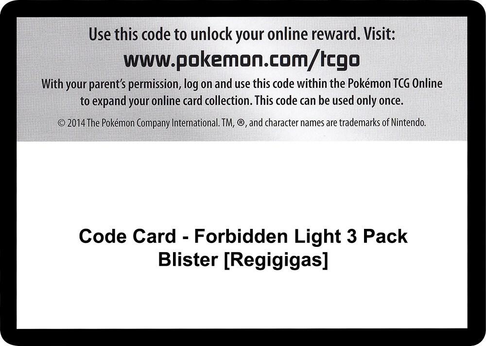 Code Card - Forbidden Light 3 Pack Blister [Regigigas], SM - Forbidden Light P266475