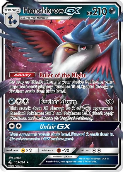 Honchkrow GX, SM - Unbroken Bonds 109/214