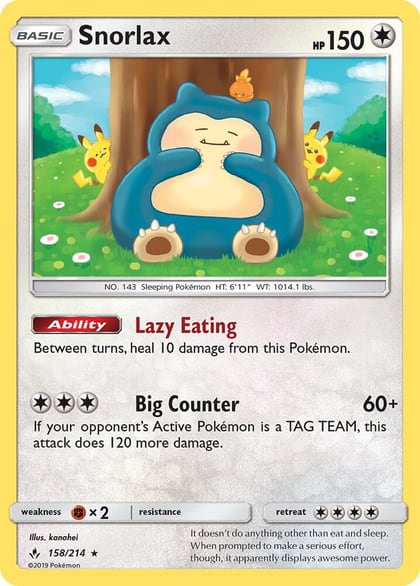 Snorlax, SM - Unbroken Bonds 158/214