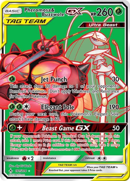 Pheromosa & Buzzwole GX (191) (Full Art), SM - Unbroken Bonds 191/214