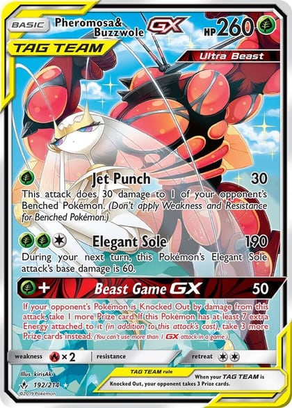 Pheromosa & Buzzwole GX (192) (Alternate Full Art), SM - Unbroken Bonds 192/214
