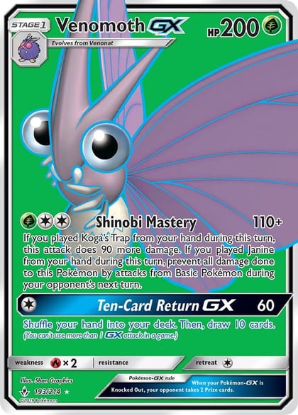 Venomoth GX (Full Art), SM - Unbroken Bonds 193/214