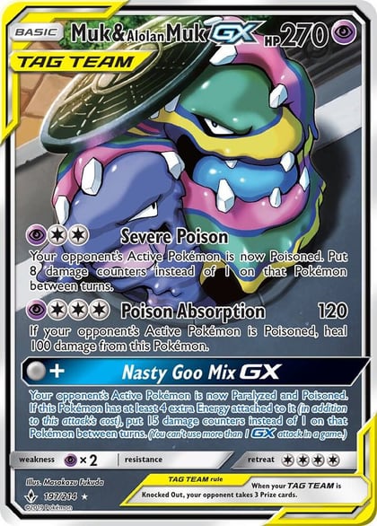 Muk & Alolan Muk GX (197) (Full Art), SM - Unbroken Bonds 197/214
