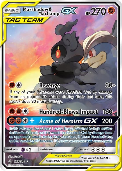 Marshadow & Machamp GX (199) (Full Art), SM - Unbroken Bonds 199/214