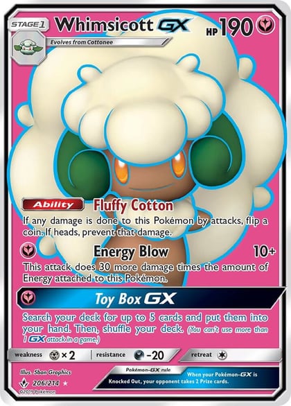 Whimsicott GX (Full Art), SM - Unbroken Bonds 206/214