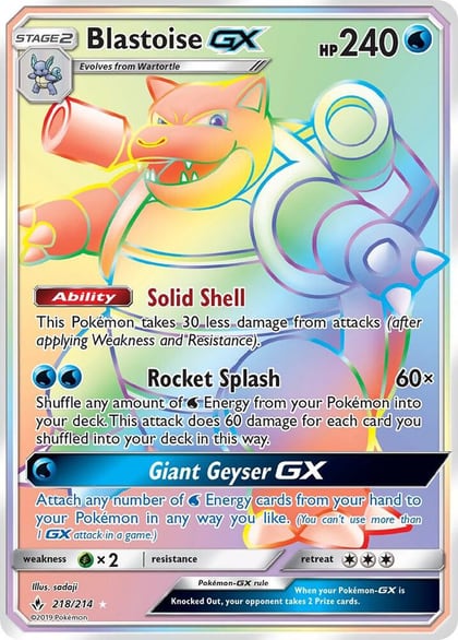 Blastoise GX (Secret), SM - Unbroken Bonds 218/214