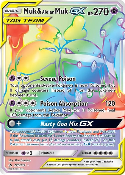 Muk & Alolan Muk GX (Secret), SM - Unbroken Bonds 220/214