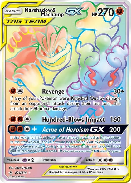 Marshadow & Machamp GX (Secret), SM - Unbroken Bonds 221/214