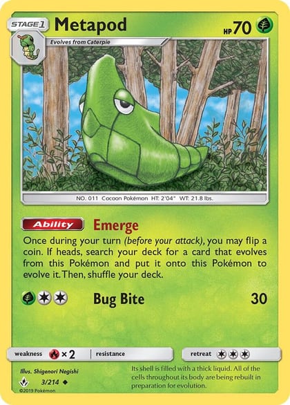 Metapod, SM - Unbroken Bonds 3/214